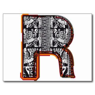 Inca`s font, Letter R Postcard