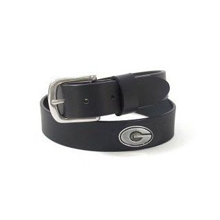 Georgia Bulldogs Oil Tan Leather Belt   Black : Sporting Goods : Sports & Outdoors