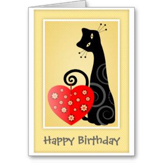 Happy Birthday Cute Kitty Greeting Card