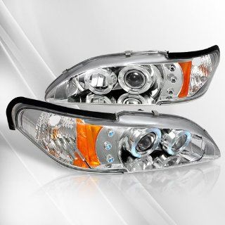 Ford Mustang 94 95 96 97 98 Projector Headlights /w Halo/Angel Eyes ~ pair set (Chrome): Automotive
