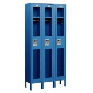 Salsbury Industries S 61000 Series 36 in. W x 78 in. H x 18 in. D Single Tier See Through Metal Locker Assembled in Blue S 61368BL A