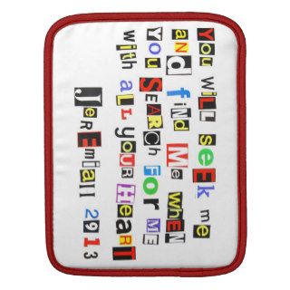 Jeremiah 2913 Ransom Note iPad Sleeve