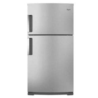 Whirlpool 21.1 cu. ft. Top Freezer Refrigerator in Monochromatic Stainless Steel WRT771RWYM