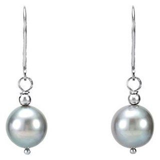 Sterling Pair 10.00  Freshwater Cultured Silver Grey Pearl Earrings: Dangle Earrings: Jewelry