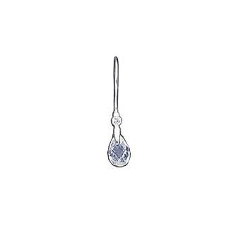Earrings   Sterling Silver Teardrop Diamond like Cubic Zirconia Earrings: Jewelry