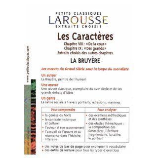 Les Caracteres (Petits Classiques Larousse) (French Edition): Jean De La Bruyere, Yves Stalloni: 9782035882486: Books