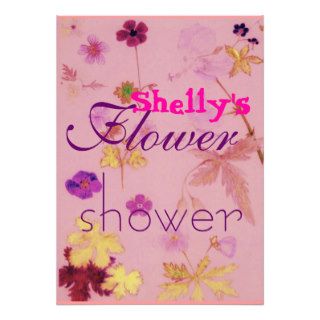 , Shelly's, Flower, shower Announcements