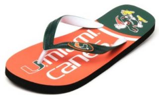 NCAA Miami Hurricanes Spirit Flip Flops, Green, X Small : Sports Fan Sandals : Shoes