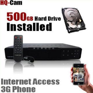 HQ Cam H.264 8 Channel CCTV Security Surveillance Network DVR Camera System Touch Screen Panel With 500GB Hard Drive Pre installed   Real Time 3G Mobile : Complete Surveillance Systems : Camera & Photo