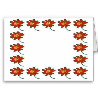 Poinsetta borders greeting cards