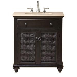 Home Decorators Collection Ansley 30 in. W Single Bath Vanity in Worn Black with Stone Vanity Top in Cream DISCONTINUED 1127100200