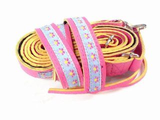 Ribbon Pattern and Dark Pink Handmade Ukulele Strap Leather for Soprano , Concert , Tenor Flexible Size: Musical Instruments