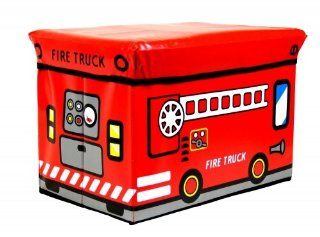 Kids Storage Seat 'Fire Truck' Red Storage Box: Toys & Games