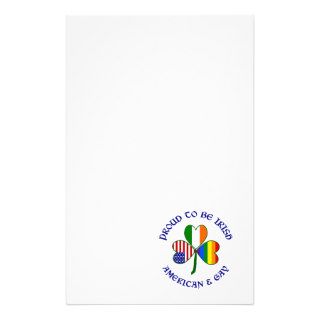 Proud Gay Irish American in Blue Custom Stationery