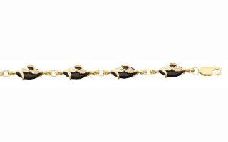 Stamper Black Hills Gold Women's Link Bracelet. 12K Black Hills Gold Leaves and 10K Black Hills Gold Vines. B271X: Jewelry