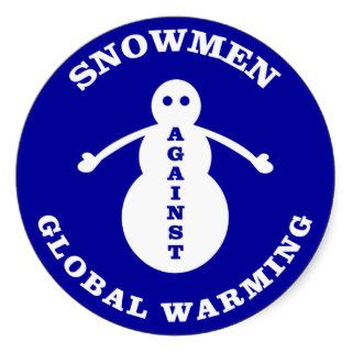 Snowmen Against Global Warming Round Stickers