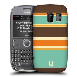 Head Case Designs Orange And Brown Stripes Protective Back Case Cover For Nokia Asha 302: Cell Phones & Accessories