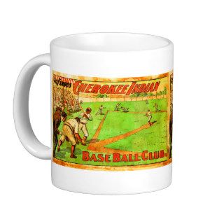 Vintage Retro Cherokee Indian Baseball Club Poster Coffee Mug