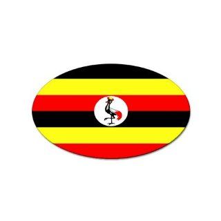 Uganda Flag Oval Magnet : Magnetic Tape : Office Products