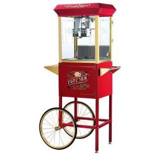 Great Northern Popcorn Red Princeton Antique Style Popcorn Popper Machine Complete with Cart and 8 Ounce Kettle: Electric Popcorn Poppers: Kitchen & Dining