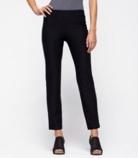 Eileen Fisher Slim Ankle Pant With Yoke in Washable Stretch Crepe M Black at  Womens Clothing store: