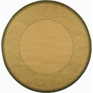 Safavieh Courtyard Natural/Olive 5.3 ft. x 5.3 ft. Round Area Rug CY2666 1E01 5R
