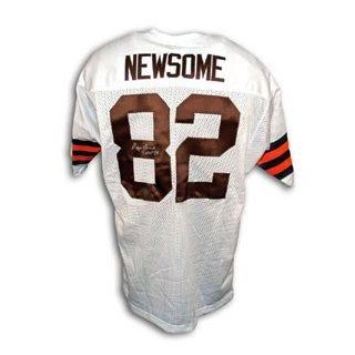 Ozzie Newsome Signed Cleveland Browns Throwback White Jersey: Sports Collectibles