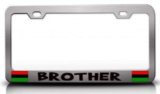BROTHER Afro American Steel Metal License Plate Frame Ch # 53: Automotive