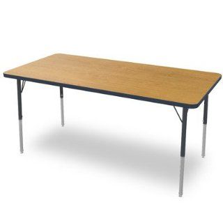 30" x 60" Rectangular Adjustable Activity Table Leg Height: 16 24", Top Color: Oak : Utility Tables : Office Products