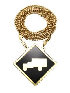 New Iced Out Gold/Black Lil Wayne Mirror Pendant w/8mm 36" Miami Cuban Chain Necklace XP867 1G Jewelry
