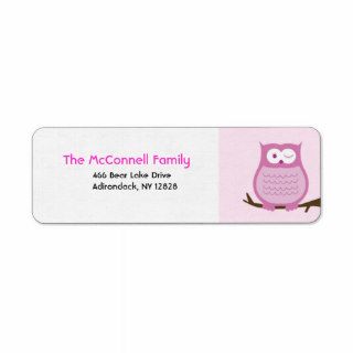 PINK AMORE OWL PRINTABLE ADDRESS LABELS