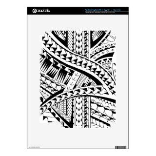 Tattoo style skin with Samoan inspired patterns Skins For iPad 3