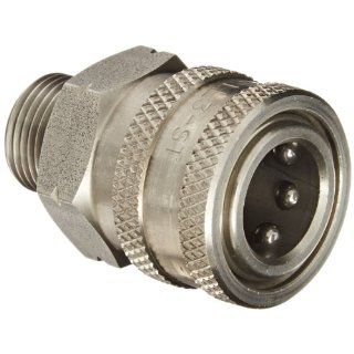 Eaton Hansen LL3S20BS Stainless Steel 303 Straight Through Ball Lock Hydraulic Fitting, Socket, 3/8" 19 BSPP Male, 3/8" Port Size, 3/8" Body: Quick Connect Hose Fittings: Industrial & Scientific