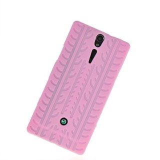 MOONCASE Tyre Tire Tread Style Silicone Skin Case Cover for Sony Xperia S Arc HD Lt26i Babypink: Cell Phones & Accessories