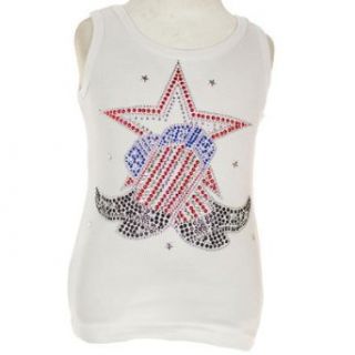 Attitude Pie Boutique Kid Girl Clothes Western Fourth of July White Tank Top 12M : Kids Baby Infants Toddlers Girls Shirts : Clothing