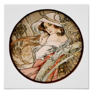 Art Nouveau Cameo ~ Vintage Alphonse Mucha Art Poster