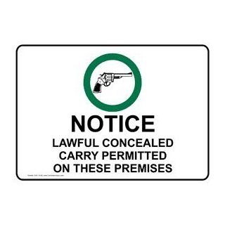 Concealed Carry Permitted Sign NHE 16349 Alcohol / Drugs / Weapons : Business And Store Signs : Office Products