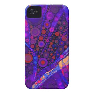 Cool Indigo Concentric Circles Abstract Mosaic iPhone 4 Case