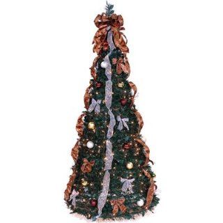 Pop Up 6' Green Artificial Christmas Tree with 350 Lights   Pull Up Christmas Tree