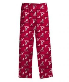 NCAA Alabama Crimson Tide Youth Crimson Team Logo Flannel Pajama Pants (Small): Clothing