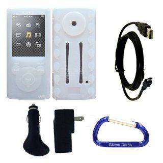 Gizmo Dorks Silicone Skin Case (White) and Charging Bundle for the Sony Walkman E Series (NWZ E353 / NWZ E354) MP3 Player : MP3 Players & Accessories