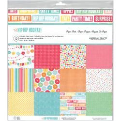 Hip Hip Hooray 12"X12" Double Sided Paper Pack 12/Sheets Pebbles Paper Packs