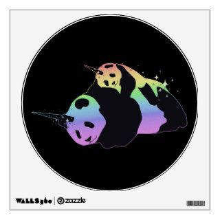 Rainbow Unicorn Pandas Magic Sparkle Cuddle Wall Skin