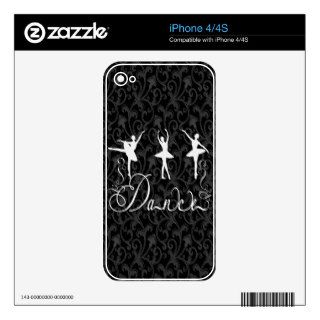 Ballet Brocade Elegant Dancers in Black and White Skin For The iPhone 4S