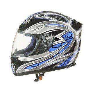 GLX Full Face DOT Motorcycle Helmet, Blue/Black, XS (51 52cm): Automotive