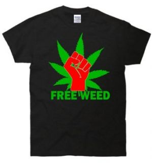 TeeShirtPalace Men's Free Weed Legalize marijuana T Shirt: Fashion T Shirts: Clothing