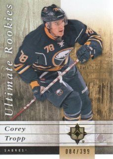 2011 12 Upper Deck Ultimate Collection Hockey #65 Corey Tropp RC #'d /399 Buffalo Sabres NHL Rookie Trading Card: Sports Collectibles