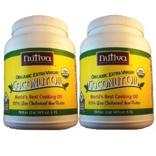 2 x Nutiva Certified Organic Extra Virgin Coconut Oil, 78oz : Grocery & Gourmet Food