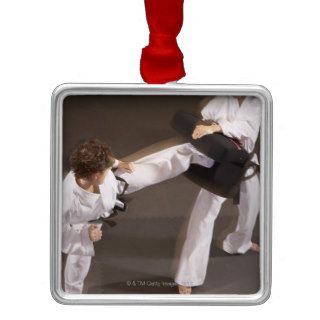 People practicing Tae kwon do Christmas Ornaments