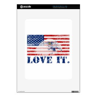 Vintage US Flag & Eagle LOVE IT Skin For The iPad